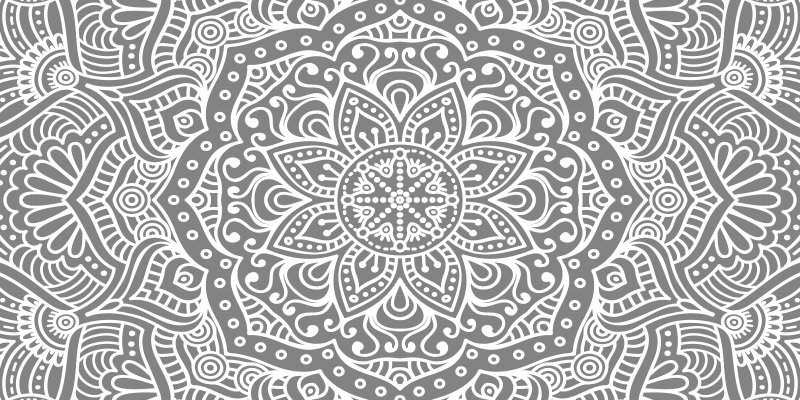 Tapis vinyle mandala motif gris orné - TenStickers