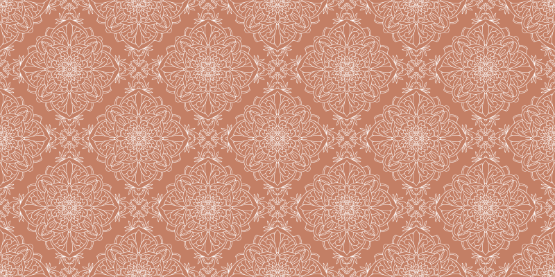 Tapis vinyle mandala motif de tuile orange - TenStickers