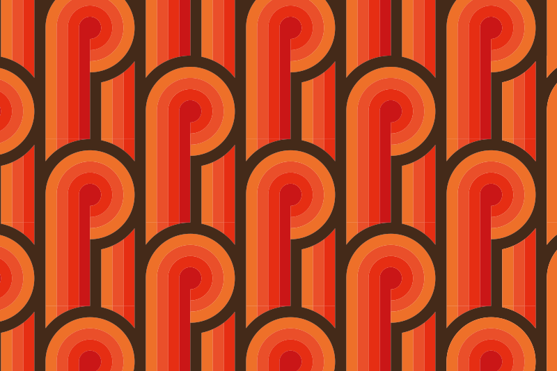 Tapis vinyle vintage motifs rétro incurvés - TenStickers