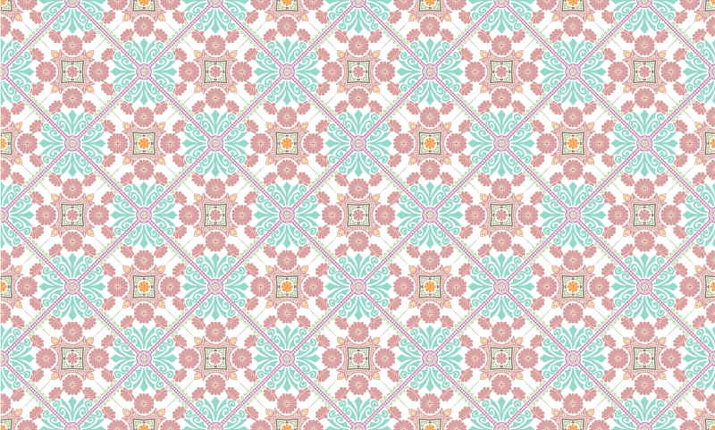 Tapis mosaique vinyle tuiles décoratives colorées - TenStickers