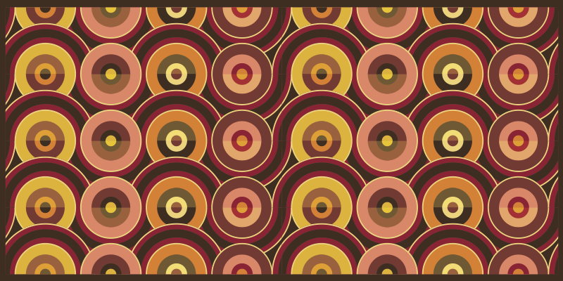 Tapis vinyle vintage cernes bruns vibrants - TenStickers