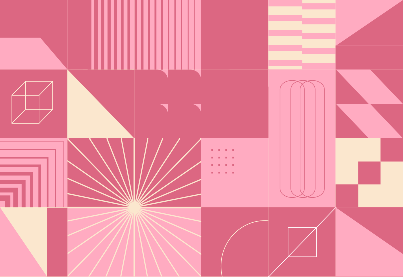 Tapis vinyle moderne motifs géométriques roses - TenStickers