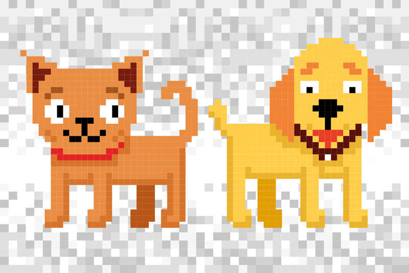 Tapis vinyle autres tapis amis animaux pixelisés - TenStickers