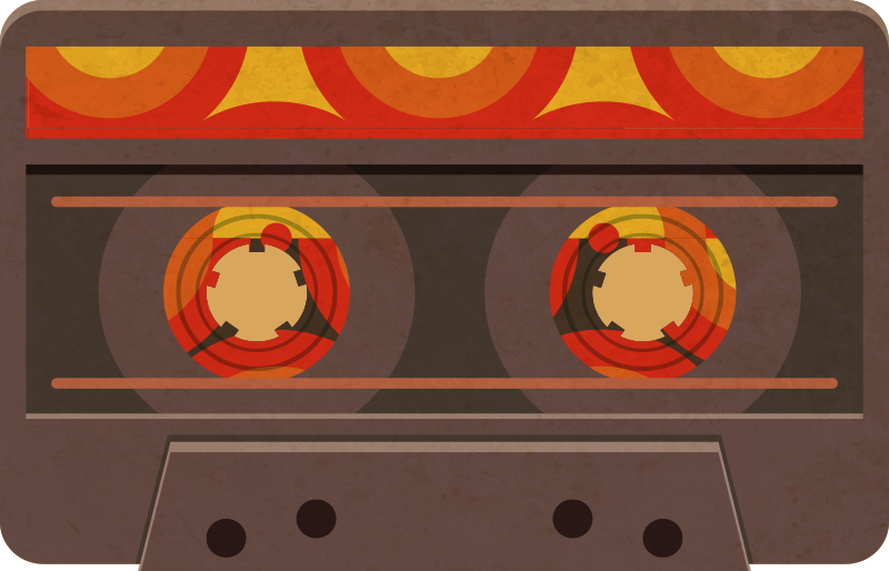 Tapis vinyle moderne illustration de cassette rétro - TenStickers