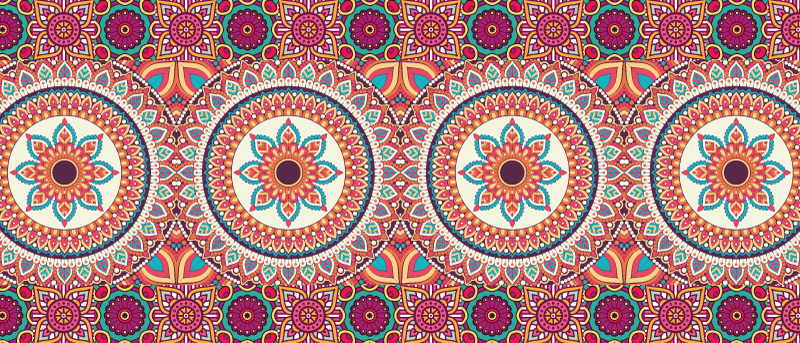 Tapis vinyle mandala arrangement vibrant - TenStickers