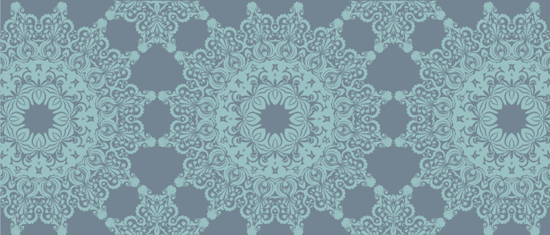 Tapis vinyle mandala motif bleu élégant - TenStickers