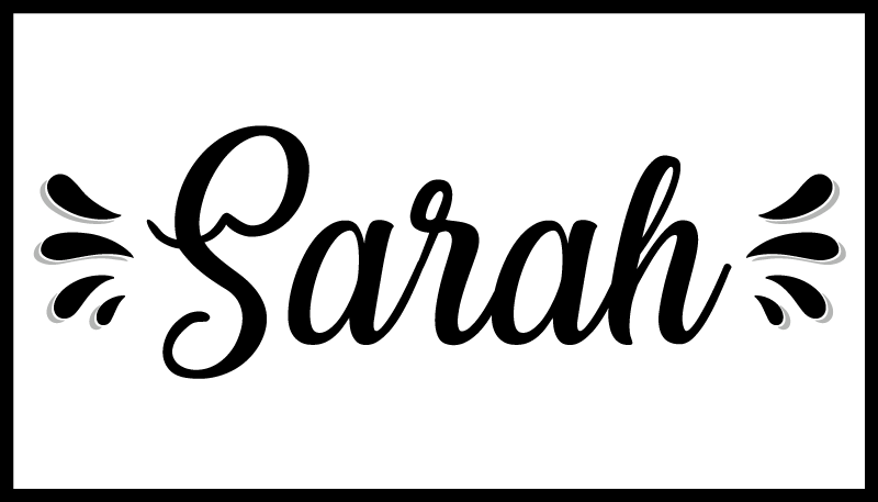 Tapis vinyle salon nom en noir et blanc - TenStickers