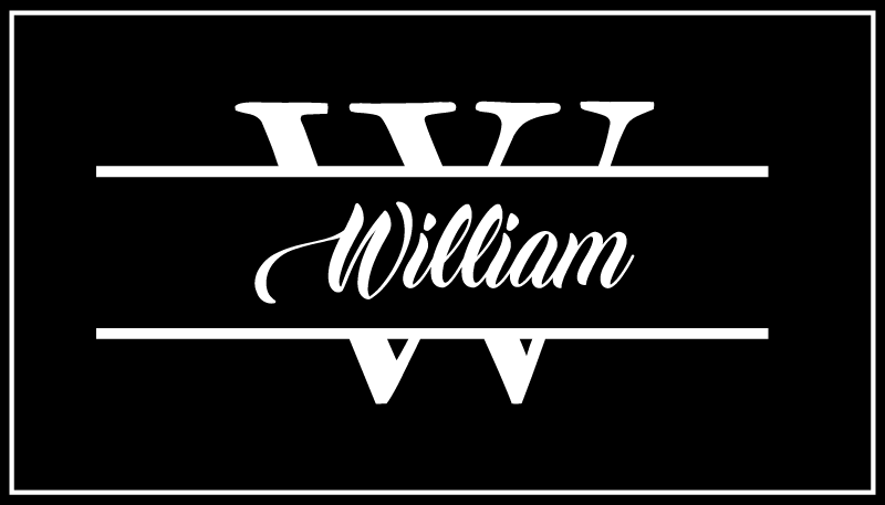 Tapis vinyle moderne nom et initiale personnalisés élégants - TenStickers