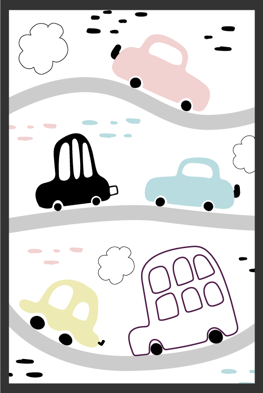 Tapis vinyle chambre bébé routes scandinaves - TenStickers
