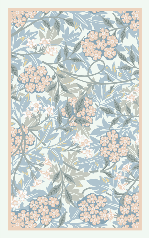 Tapis vinyle fleurs et plantes style botanique floral - TenStickers
