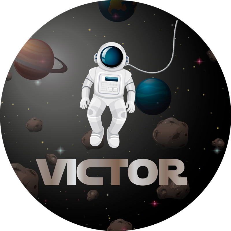 Tapis vinyle autres tapis astronaute de l'univers avec nom - TenStickers