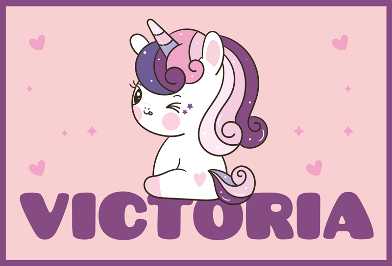 Tapis vinyle personnalisé thème licorne mignon - TenStickers