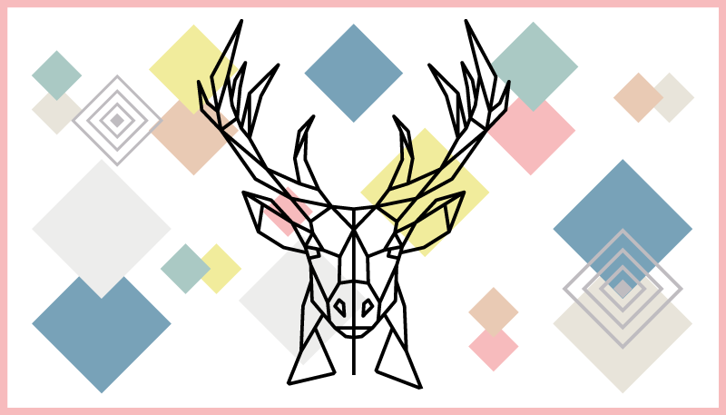 Tapis vinyle géométrique cerf en origami - TenStickers