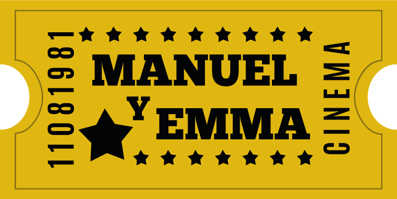 Tapis vinyle personnalisé billet de cinéma pour couple - TenStickers