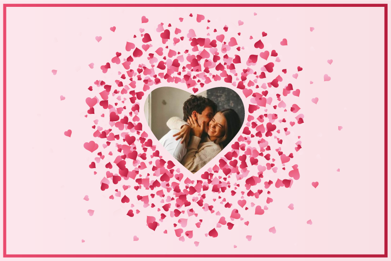 Tapis vinyle chambre forme de coeur avec photo - TenStickers