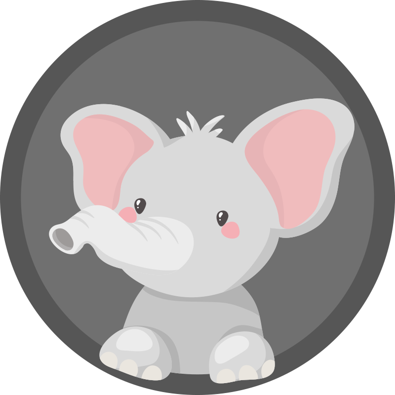 Tapis vinyle pour enfants trompe d'éléphanteau - TenStickers