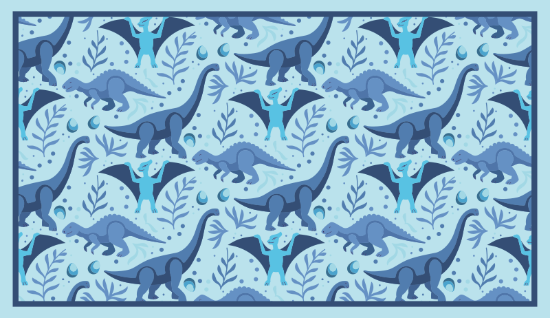 Tapis vinyle autres tapis expédition de dinosaures bleus - TenStickers