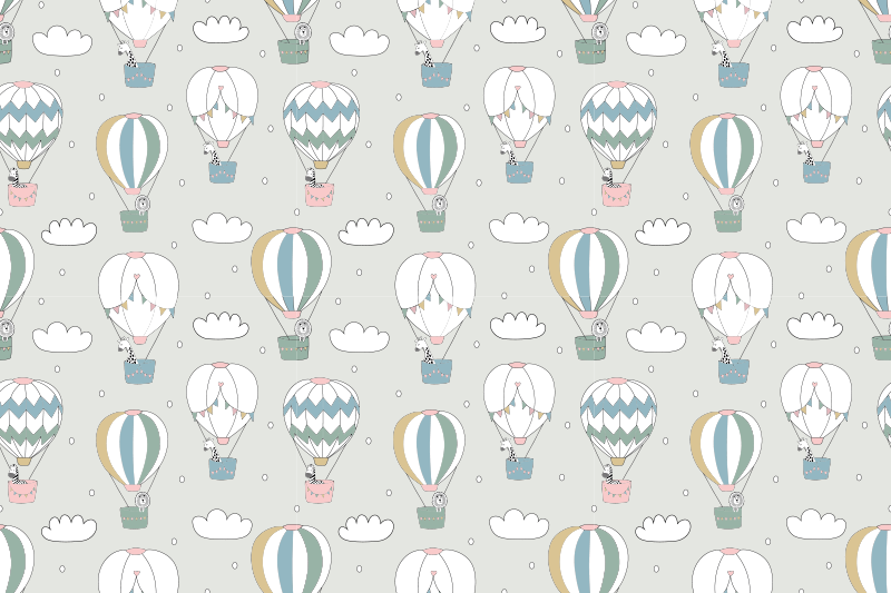 Tapis vinyle pour enfants ballons gonflables gris - TenStickers