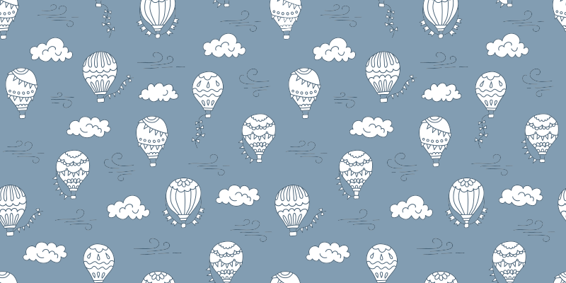 Tapis vinyle pour enfants ballons blancs et bleus - TenStickers