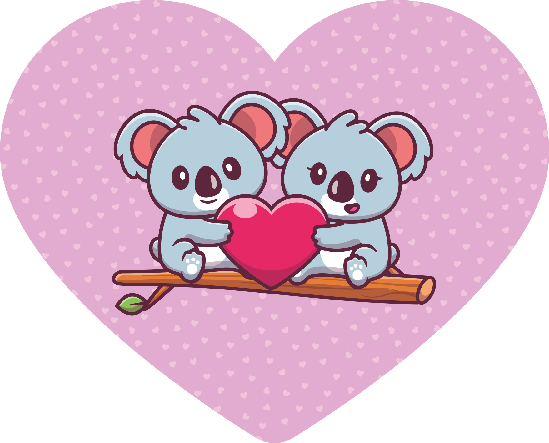 Tapis vinyle pour enfants koalas mignons en câlin - TenStickers
