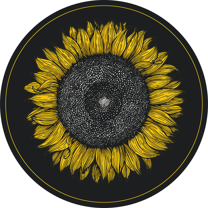 Tapis vinyle fleurs et plantes grand motif de tournesol - TenStickers