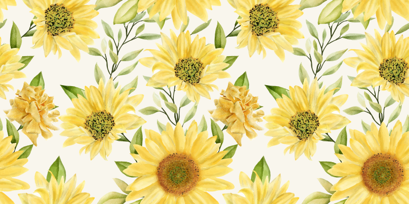 Tapis vinyle fleurs et plantes arrangement de tournesols - TenStickers