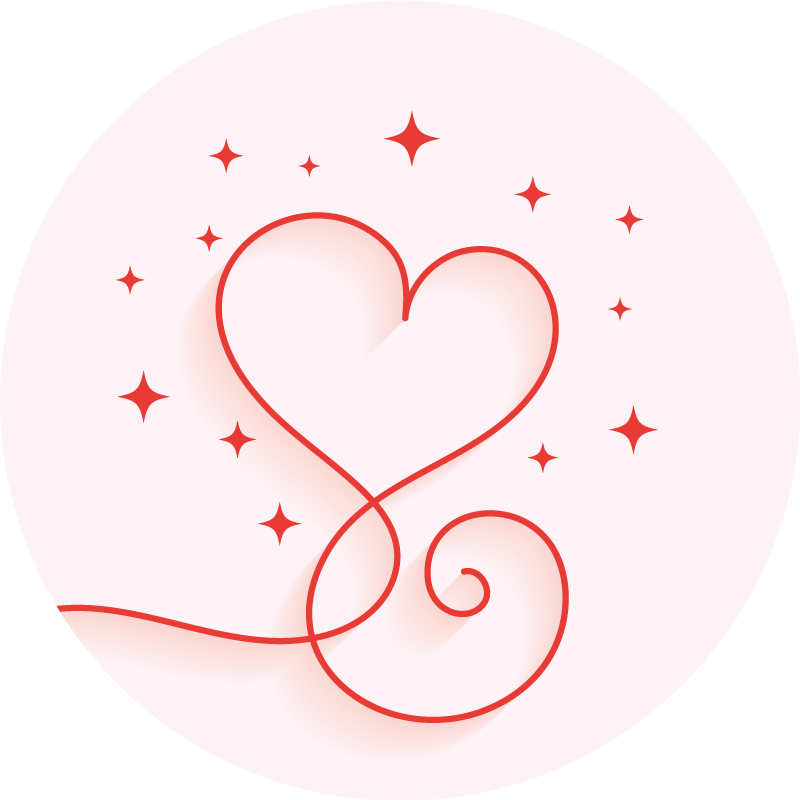 Tapis vinyle chambre motif tourbillonnant en forme de cœur - TenStickers