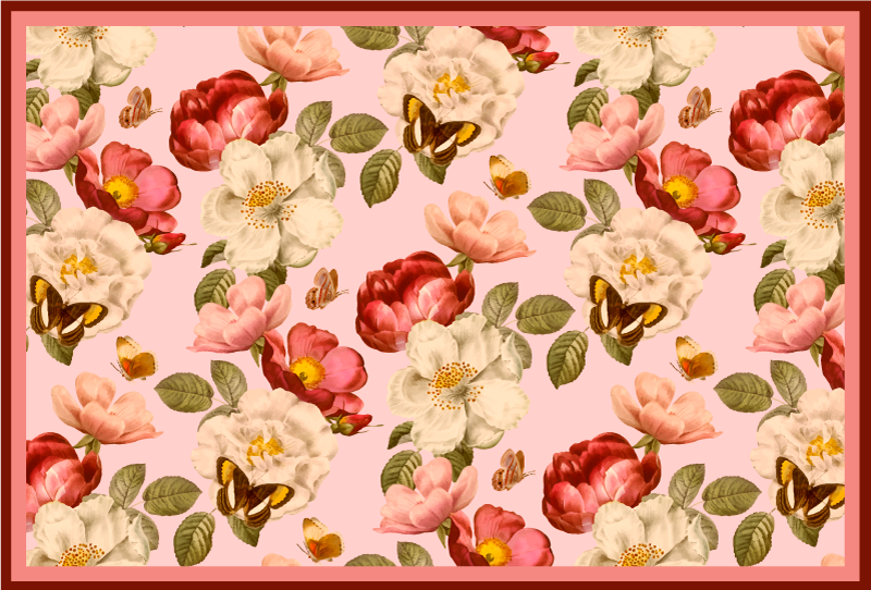 Tapis vinyle fleurs et plantes arrangement floral - TenStickers