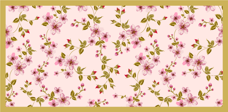 Tapis vinyle fleurs et plantes motif floral fleurissant - TenStickers