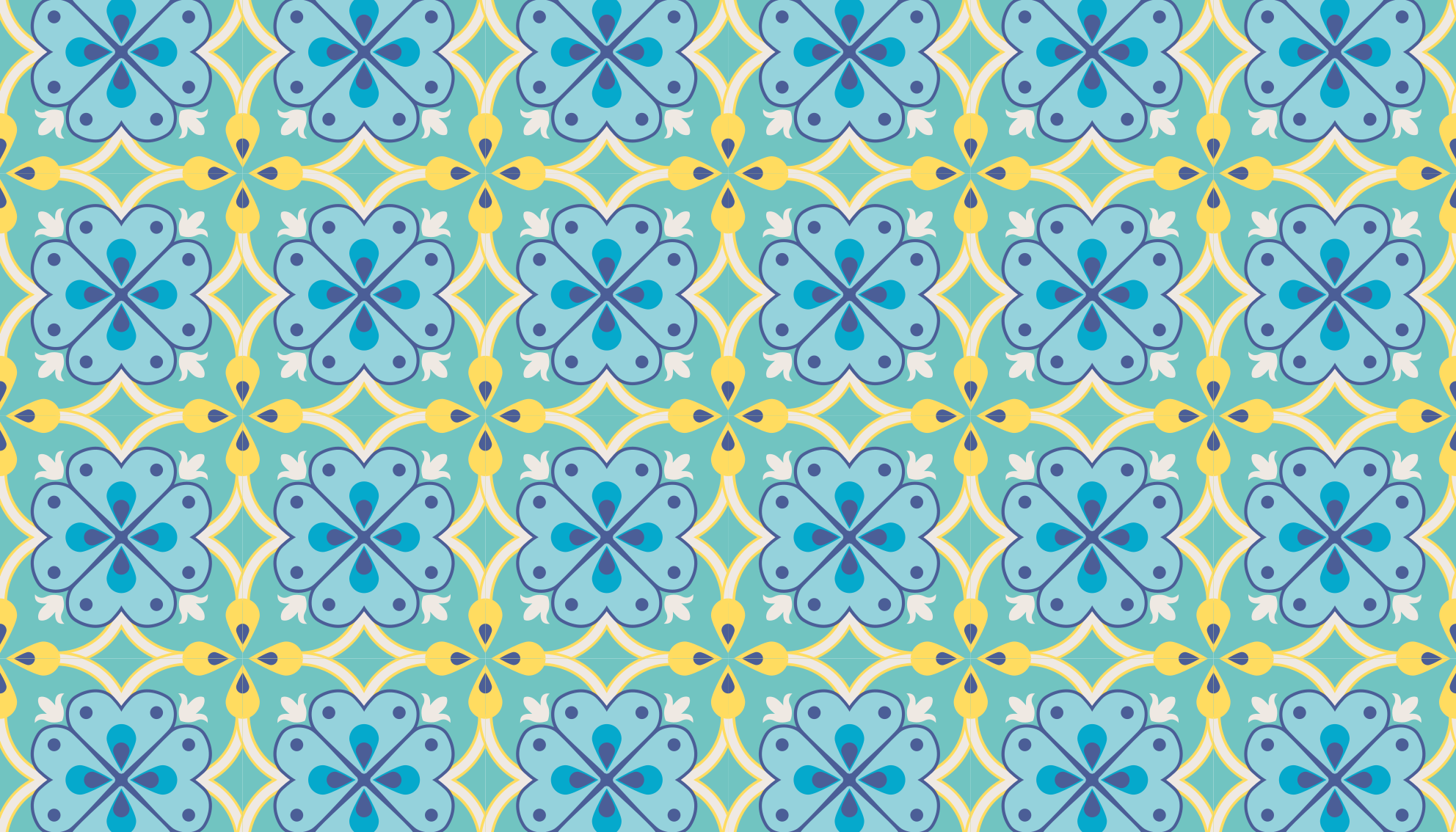 Tapis vinyle carreaux de ciment éléments florissants - TenStickers