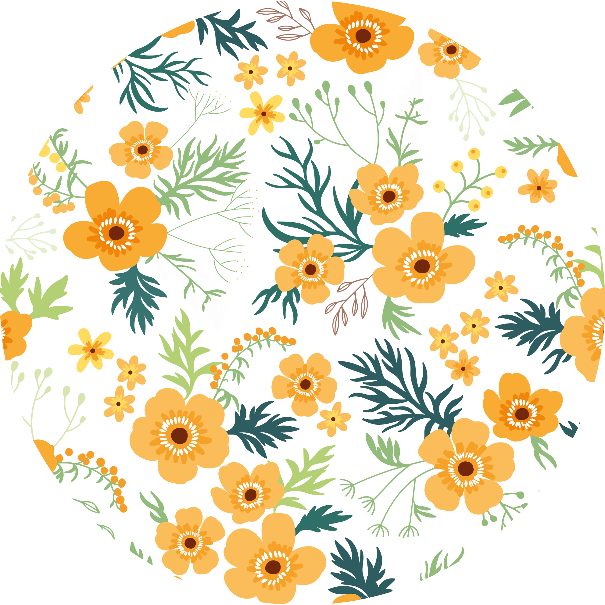 Tapis vinyle fleurs et plantes motif de bouquet floral - TenStickers