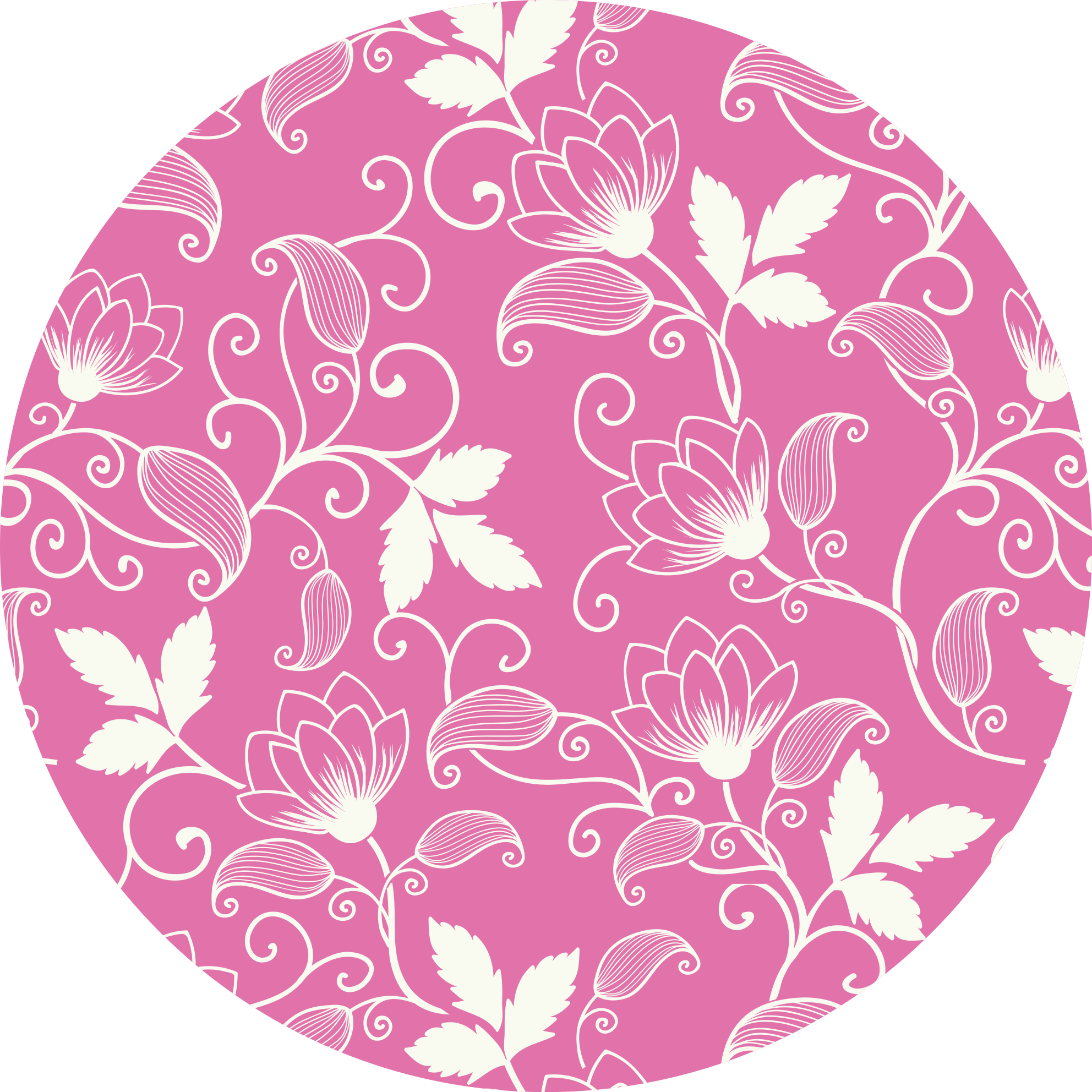 Tapis vinyle fleurs et plantes tourbillons floraux roses - TenStickers
