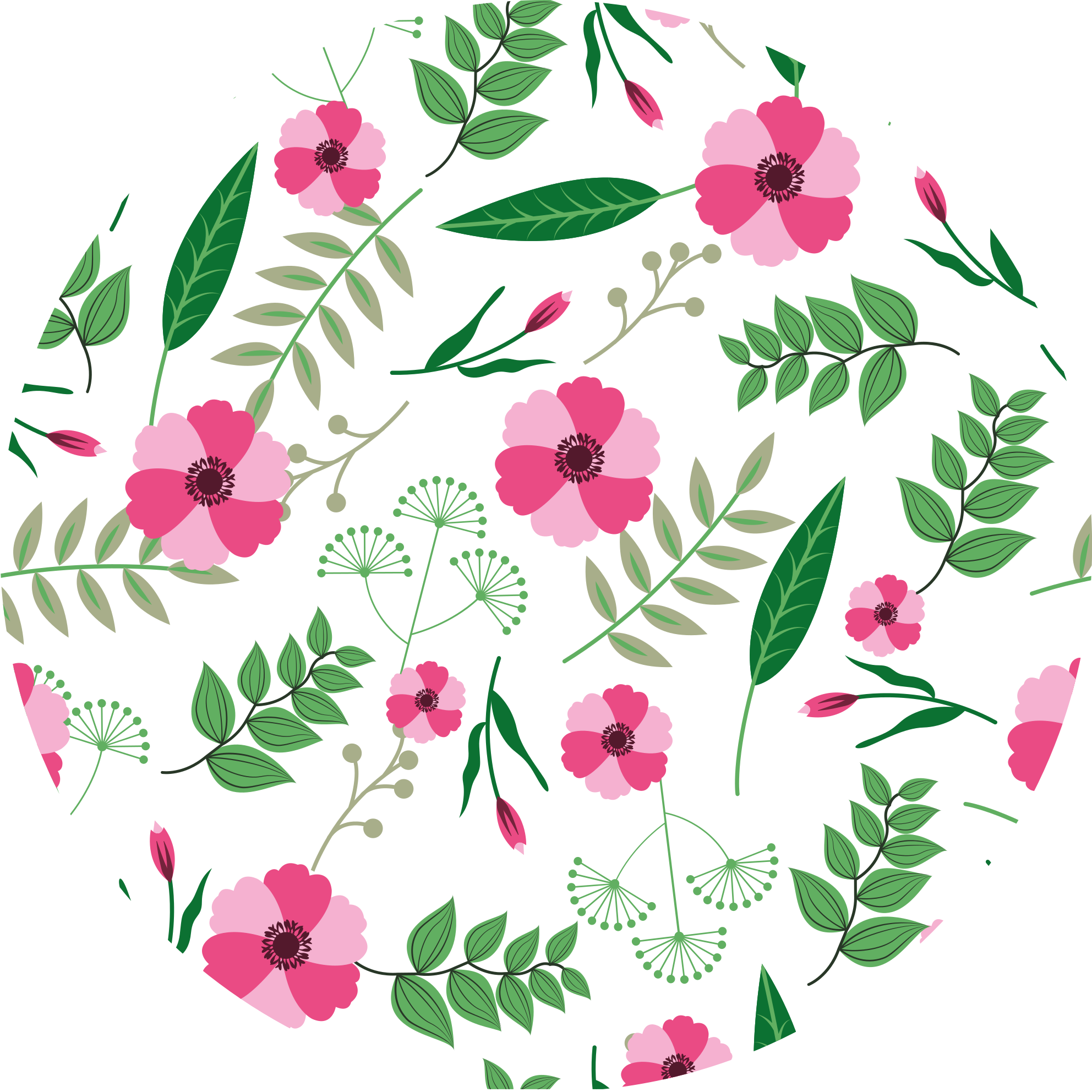 Tapis vinyle fleurs et plantes charmant motif floral - TenStickers