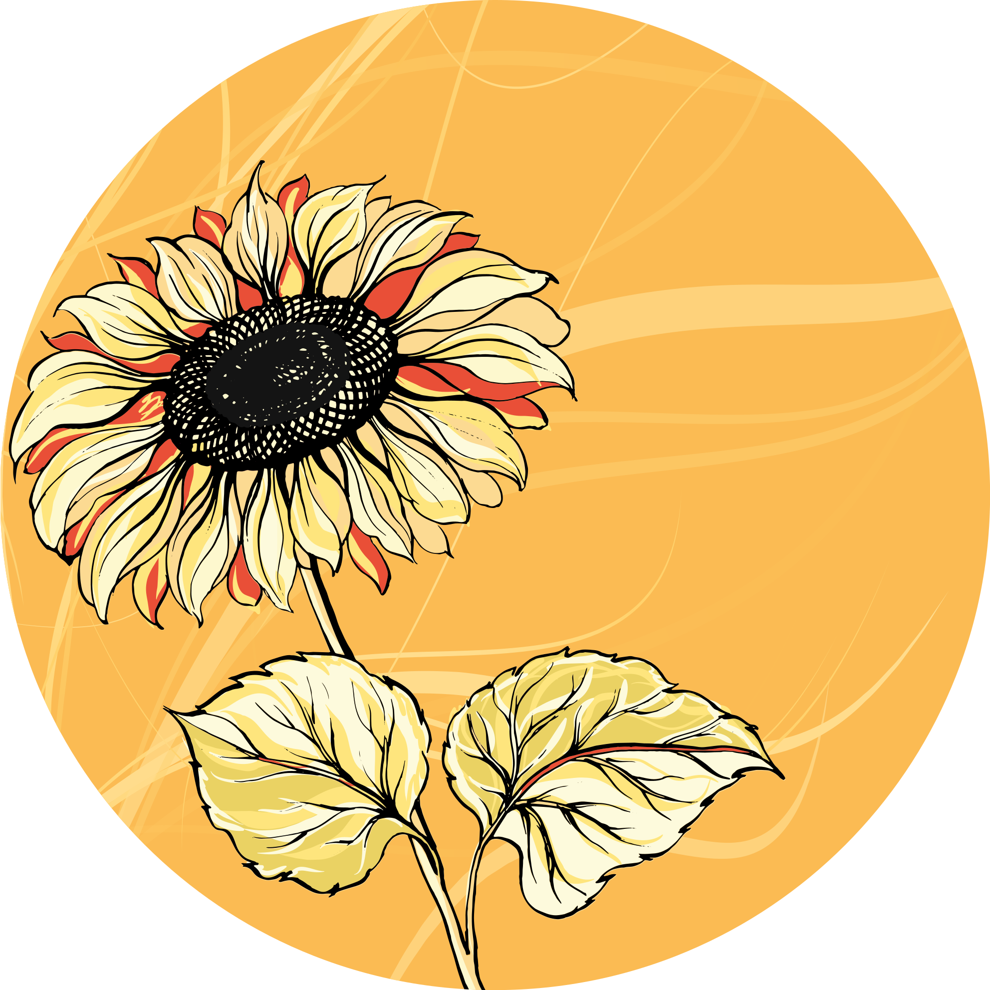Tapis vinyle fleurs et plantes fleur de tournesol brillante - TenStickers