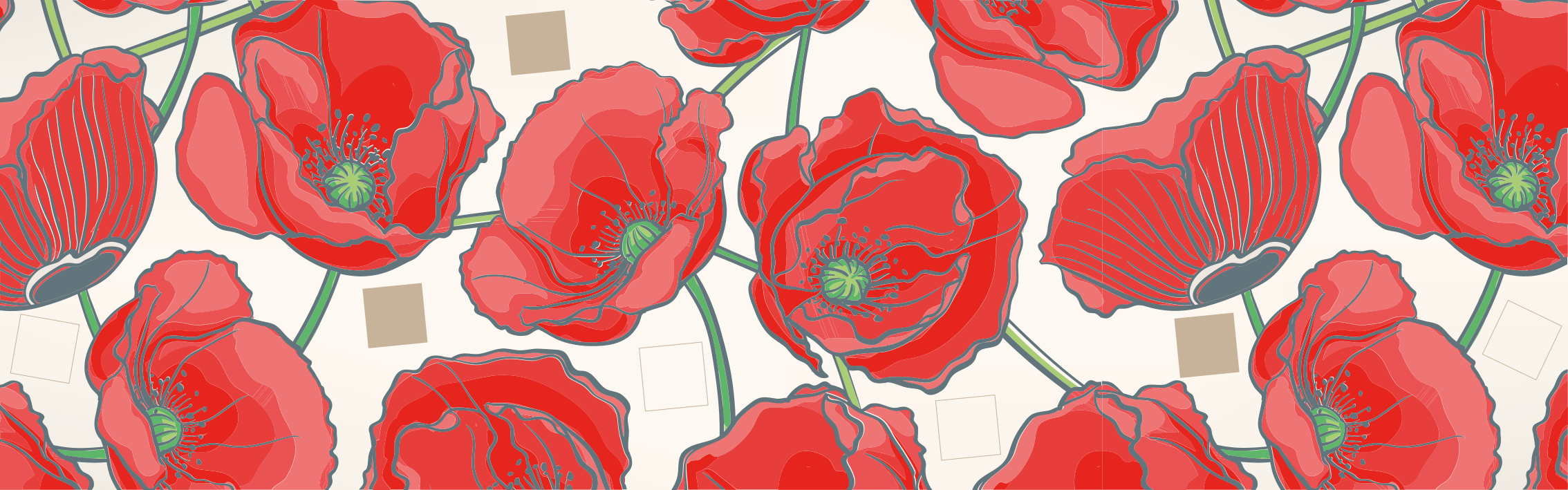 Tapis vinyle fleurs et plantes Élégance de pétales rouges - TenStickers