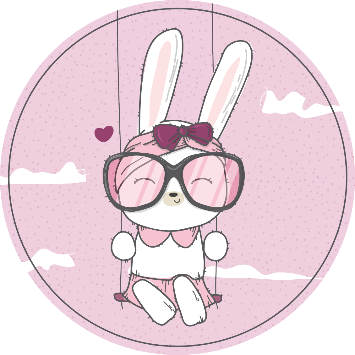 Tapis vinyle pour enfants mignon lapin qui se balance - TenStickers