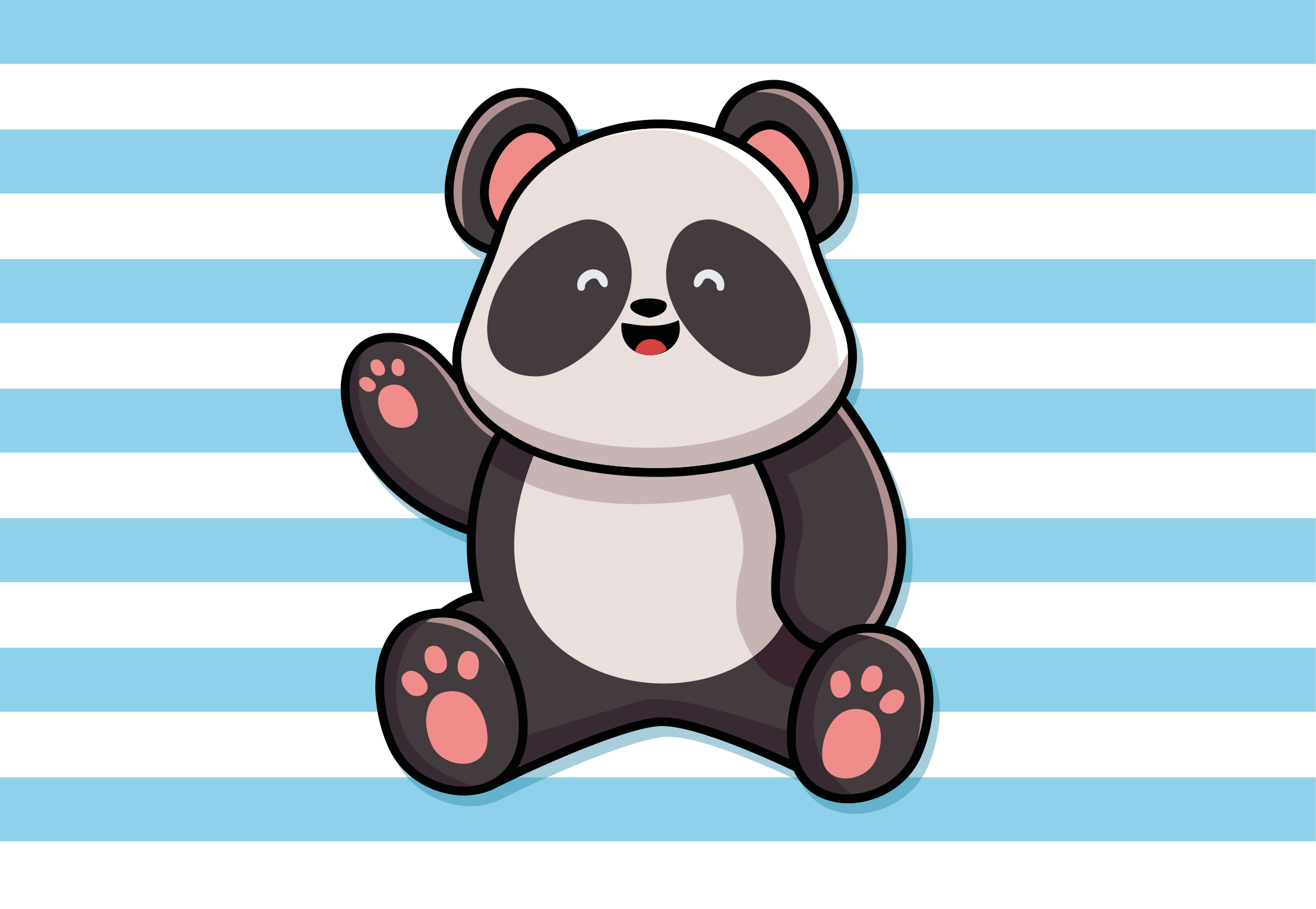 Tapis vinyle pour enfants conception de panda ludique - TenStickers