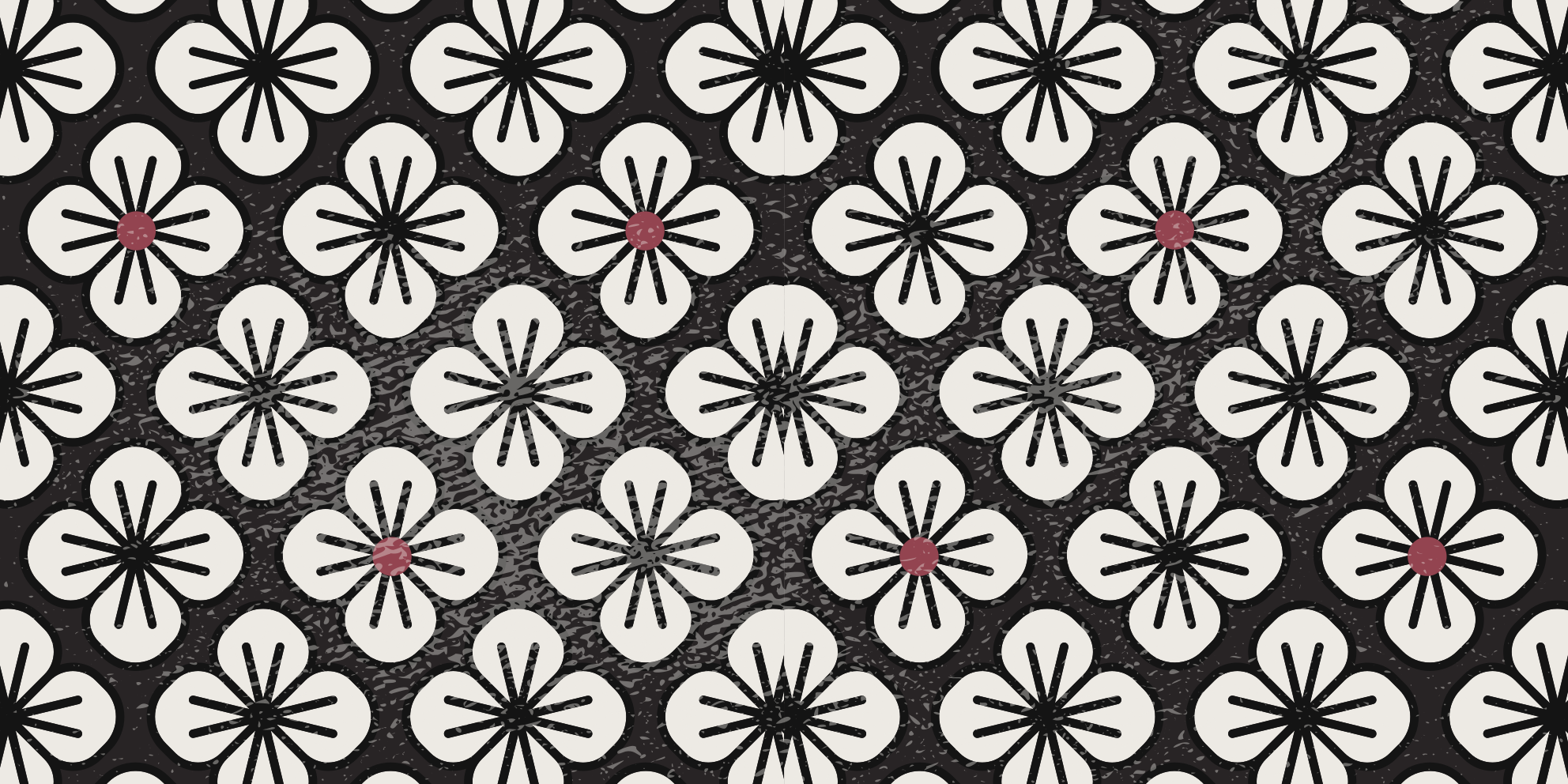 Tapis vinyle fleurs et plantes trèfles bruns élégants - TenStickers