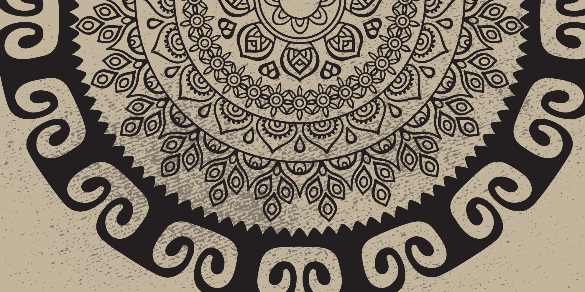 Tapis vinyle mandala motif sophistiqué - TenStickers