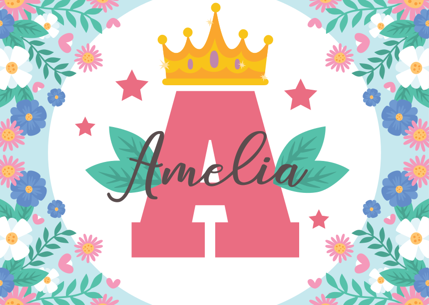 Tapis vinyle autres tapis initiale couronnée et nom - TenStickers
