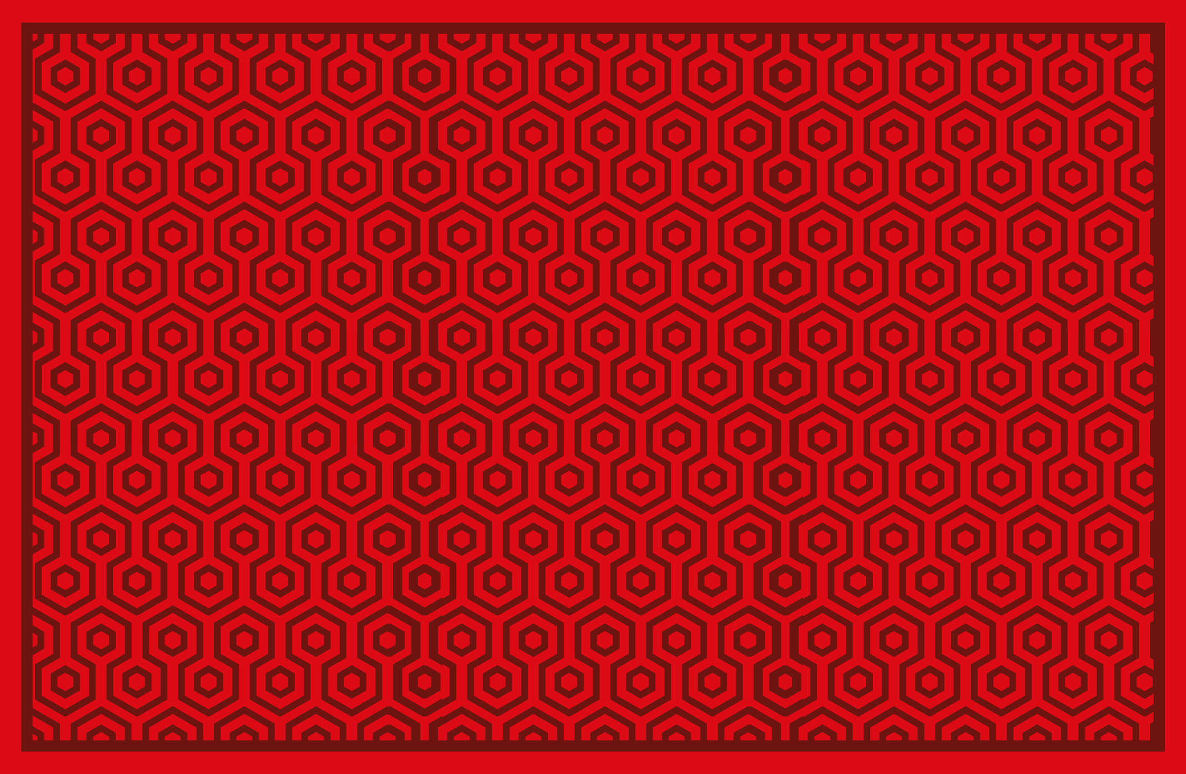 Tapis vinyle géométrique disposition hexagonale rouge - TenStickers