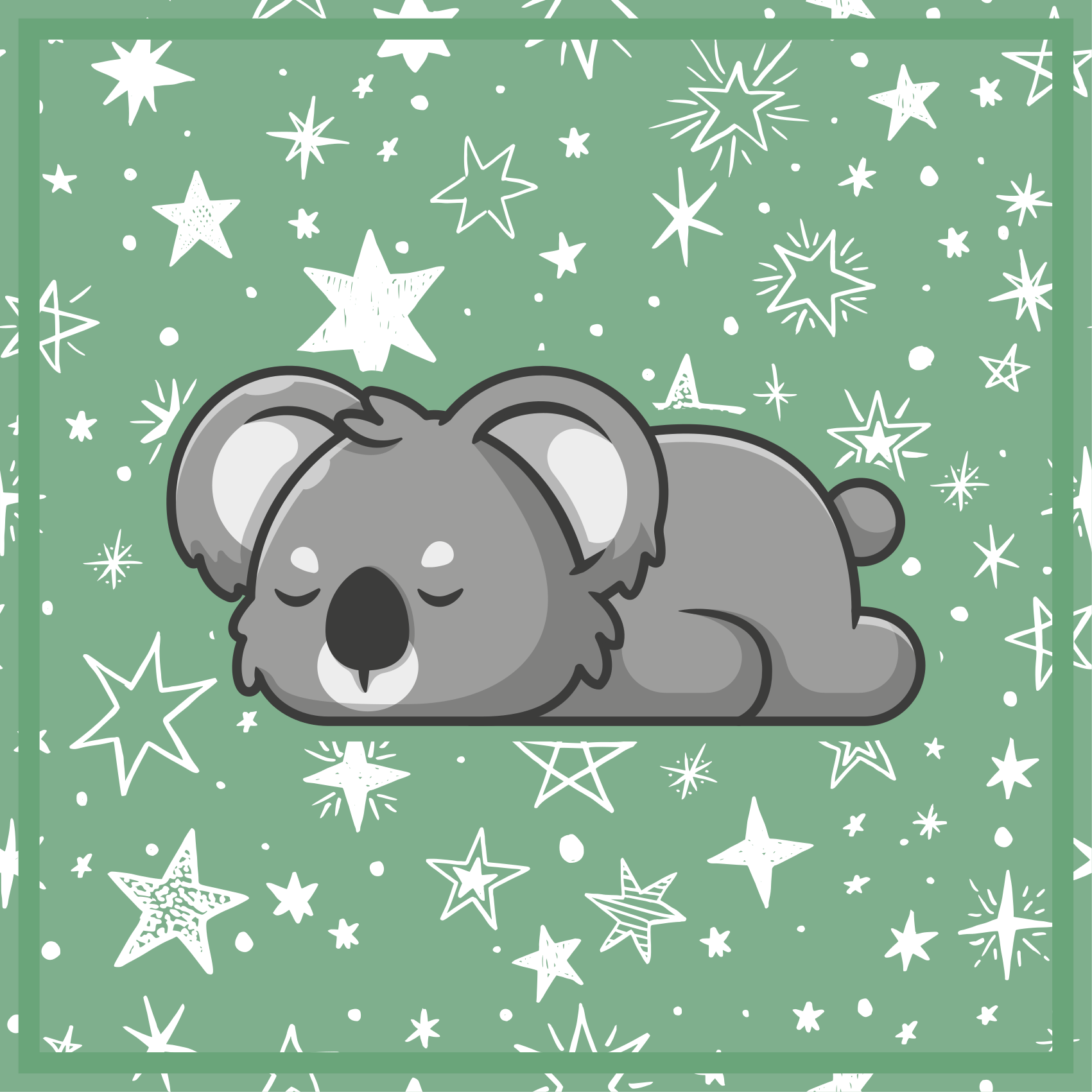 Tapis vinyle pour enfants étoiles koala endormies - TenStickers