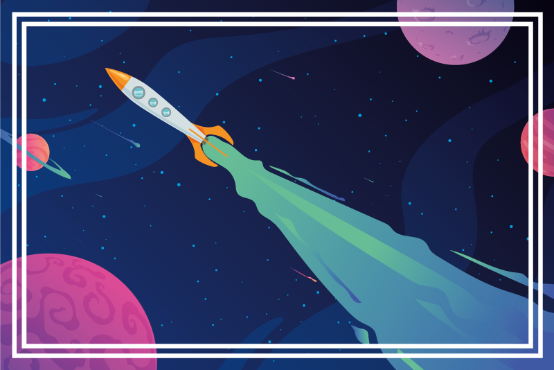 Tapis vinyle étoile vaisseau spatial en orbite - TenStickers