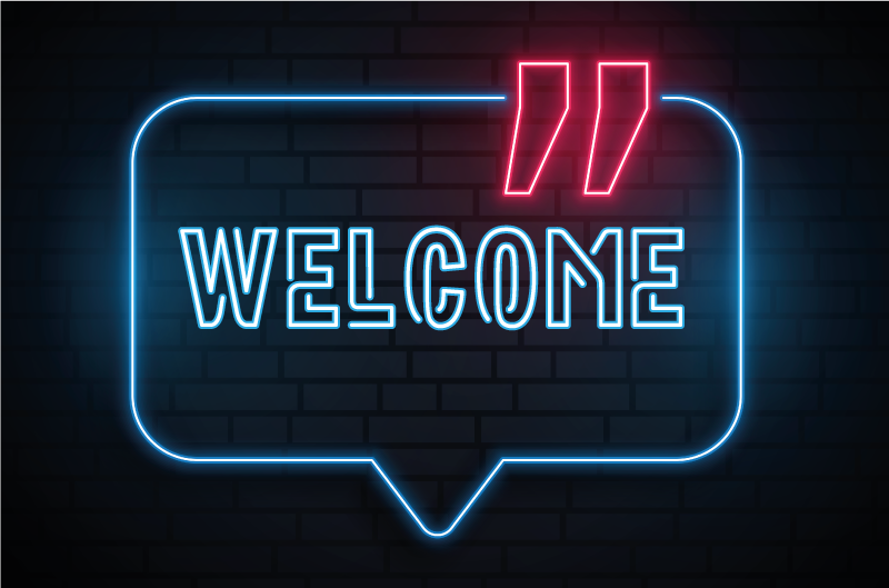 Tapis vinyle entrée enseigne bleu néon - TenStickers