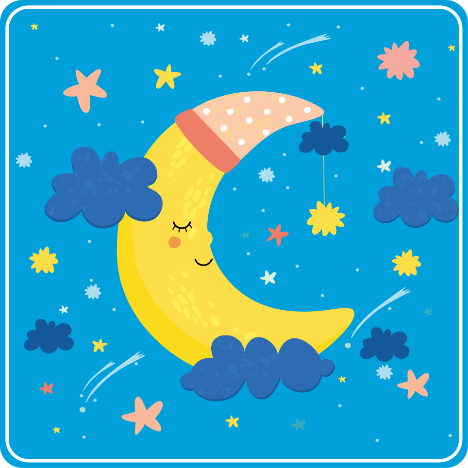 Tapis vinyle étoile lune souriante - TenStickers