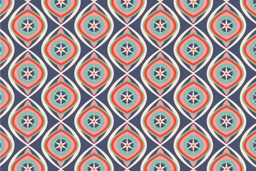 Tapis vinyle géométrique médaillon à motifs colorés - TenStickers