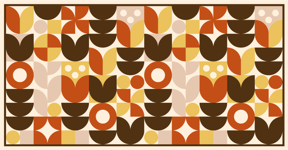 Tapis vinyle géométrique motif de formes audacieuses - TenStickers