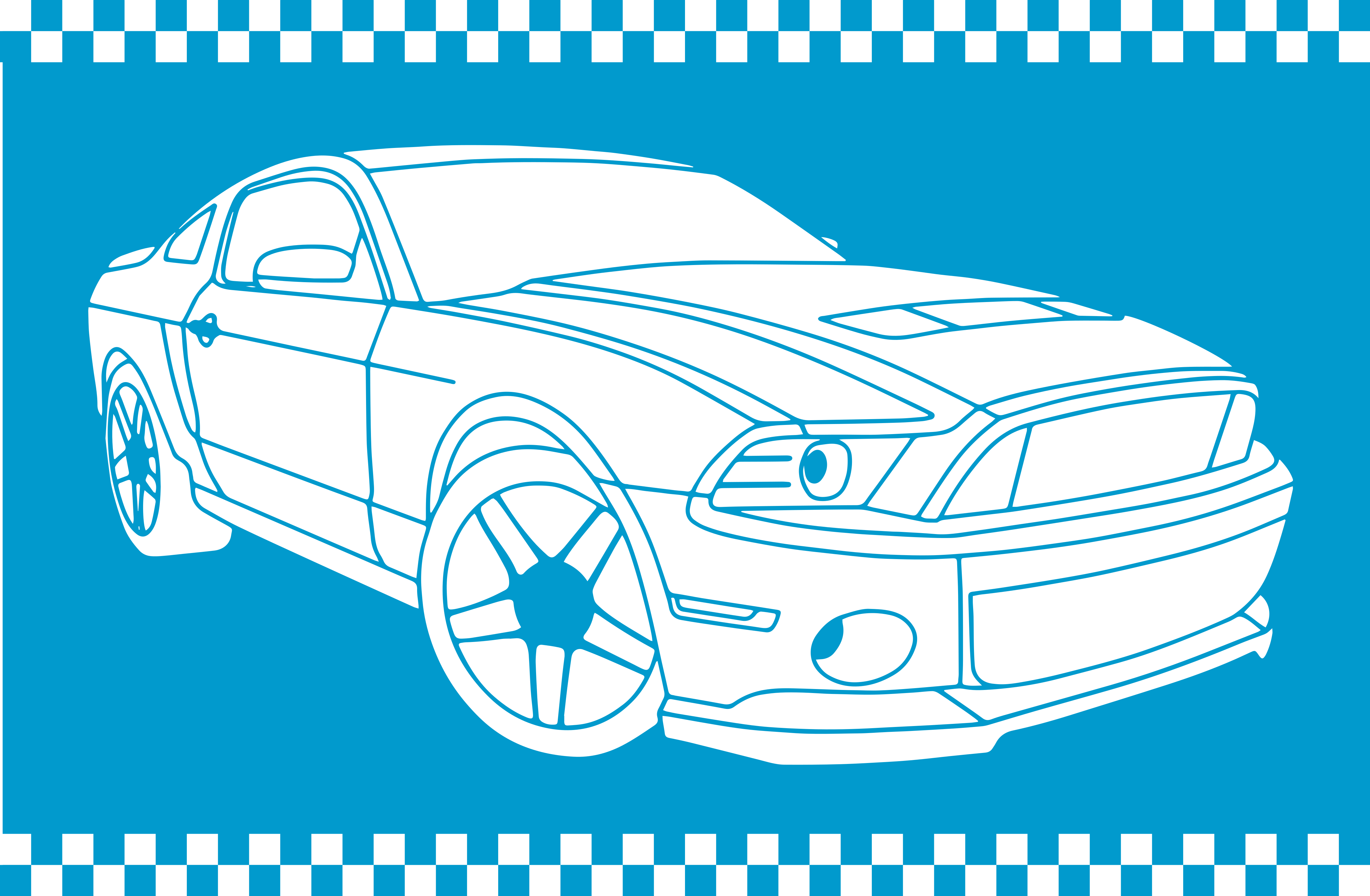 Tapis vinyle route contour de voiture de course - TenStickers