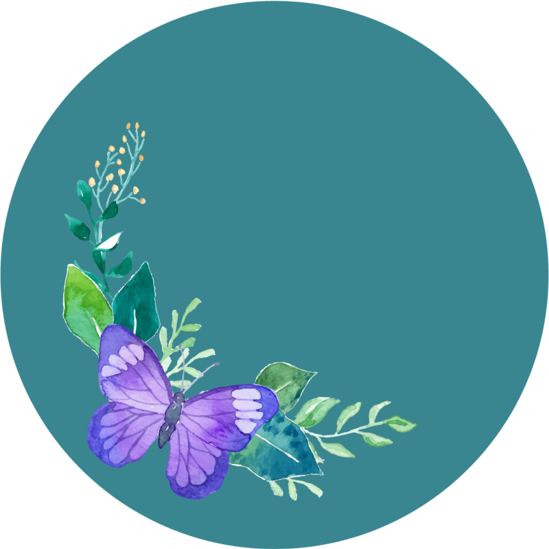 Tapis vinyle fleurs et plantes motif botanique de papillon - TenStickers