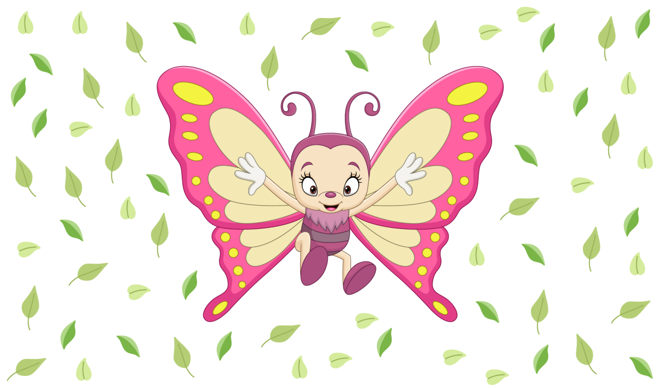 Tapis vinyle pour enfants figurine de papillon vibrante - TenStickers